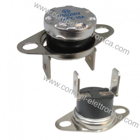 INTERRUTTORE TERMICO 70°C NORM. CHIUSO A FASTON 6,3MM VERTICALI