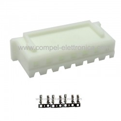 CONNETTORE FEMMINA 7 POLI CON PIN PASSO 2,5MM