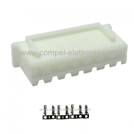 CONNETTORE FEMMINA 7 POLI CON PIN PASSO 2,5MM