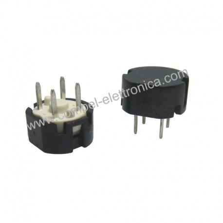 INTERRUTTORE PULSANTE MINI TONDO 4 PIN SPST-NO OFF-(ON) DIAM. 12MM