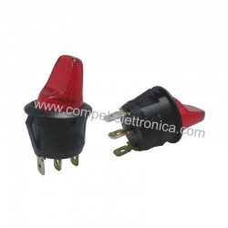 DEVIATORE A LEVA PIATTA ISOLATA LUMINOSA ROSSA 10A/250VAC OFF-ON SPST