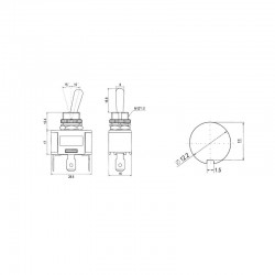 DEVIATORE A LEVA ISOLATA 6A 250V ON-OFF-ON SP3T 3 POSIZIONI