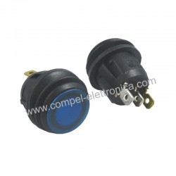 INTERRUTTORE LUMINOSO A BASCULA 10A 24VDC OFF/ON SPST AZZURRO