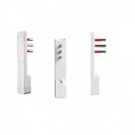 SPINA RETE 10A 250VAC ULTRAPIATTA SPESSORE 6MM 2P T BIANCA