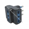 ADATTATORE SPINA 16A 250VAC A 3 PRESE BIPASSO 10/16A 250VAC NERA