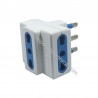 ADATTATORE SPINA 16A 250VAC A 3 PRESE BIPASSO 10/16A 250VAC BIANCA