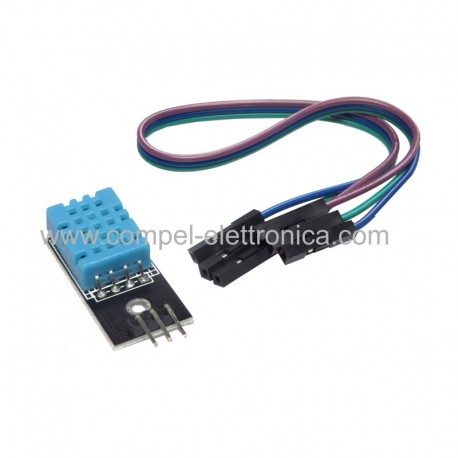 MODULO SENSORE DI UMIDITA' E TEMP. DHT11 -20..60°C DC 3,3V... 5.5 CAVO