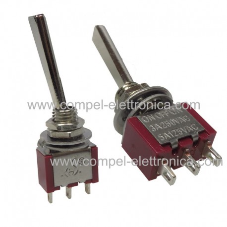DEVIATORE MINIATURA 3A 250VAC 3 POSIZIONI ON-OFF-ON