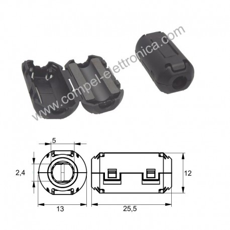 FILTRO SOPPRESSORE PER CAVO DIAMETRO MAX 3,5 MM