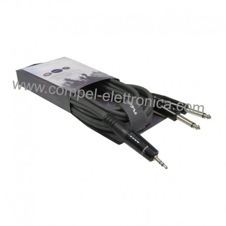 CAVO Jack 2X6,3 MONO A 3,5MM STEREO 1,5MT CAVO FLESSIBILE PROFESSIONALE