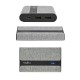 POWER BANK PORTATILE 10.000mAH 2 PRESA USB FODERATO GRIGIO/ CON CUSTODIA