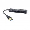 HUB USB 3.0 4 PORTE CON CAVO USB-A LUNGO 120MM NERO (ALIMENTABILE)