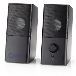 CASSE ATTIVE PER PC USB 2.0 / JACK 3,5 18W CON REGOLATORE VOLUME