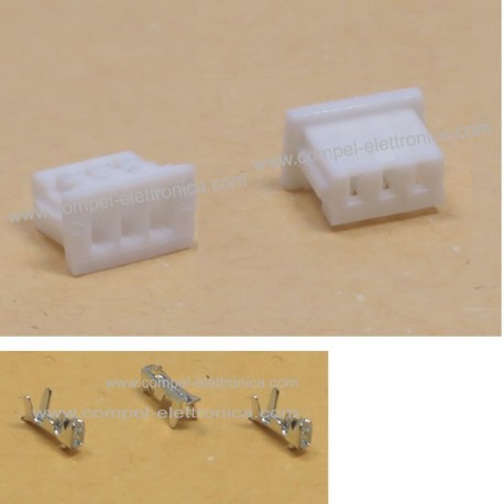 CONNETTORE FEMMINA 3 POLI A CRIMPARE PASSO 1,25MM CONNETTORI INCLUSI