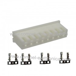 CONNETTORE FEMMINA 8 POLI CON PIN PASSO 2,5MM