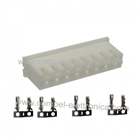 CONNETTORE FEMMINA 8 POLI CON PIN PASSO 2,5MM
