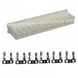 CONNETTORE FEMMINA 12 POLI CON PIN P2,5MM