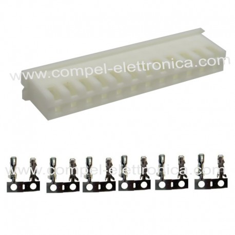 CONNETTORE FEMMINA 12 POLI CON PIN P2,5MM