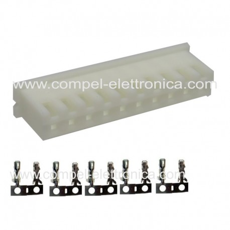CONNETTORE FEMMINA 10 POLI CON PIN P2,5MM
