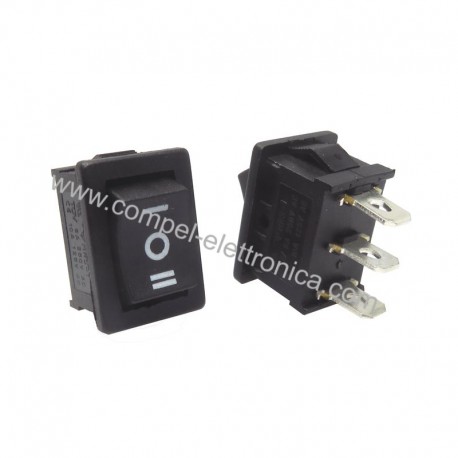 INTERRUTTORE MINIATURA 3 POSIZIONI NERO