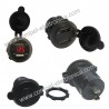 DOPPIA PRESA USB DA PANNELLO 5V 2,1A/1A 12V/24V CON DISPLAY -TAPPO IP66