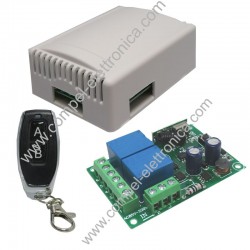 MODULO RICEVITORE 433MHZ WIRELESS CON RELE 12Vdc 220Vac E RADIOCOMANDO