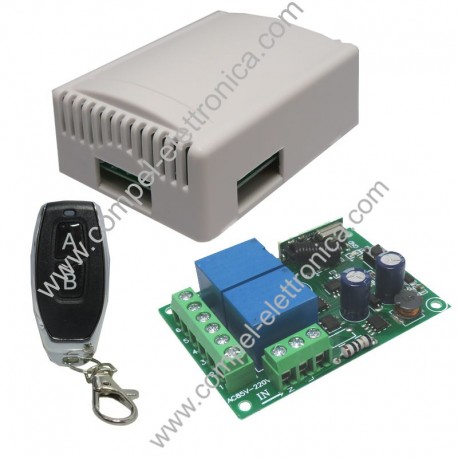 MODULO RICEVITORE 433MHZ WIRELESS CON RELE 12Vdc 220Vac E RADIOCOMANDO
