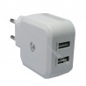 CARICABATTERIE DA RETE AC 110/240V USCITA 2xUSB 5V 4,8A BIANCO