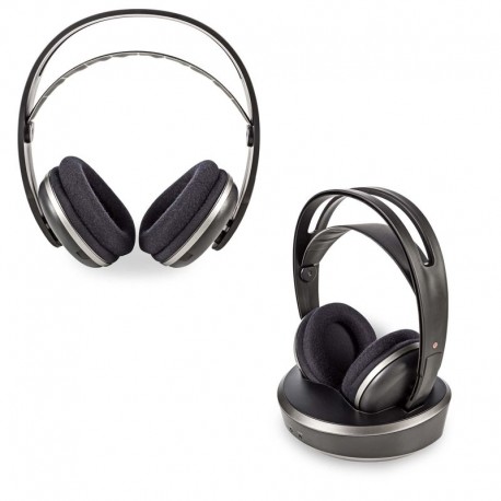 CUFFIE STEREO TV RF WIRELESS MAX100 MT CON BASE DI RICARICA