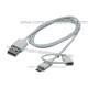 CAVO DATI RICARICA USB A MASCHIO- MICRO B /Lightning a 8 pin GOLD 1 MT