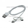 CAVO DATI RICARICA USB A MASCHIO- MICRO B /Lightning a 8 pin GOLD 1 MT