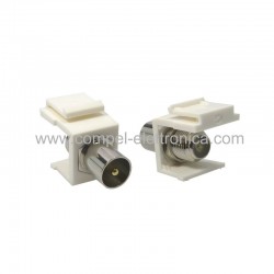 ADATTATORE DA SPINA COAX A PRESA F CON CUSTODIA IN PLASTICA PER INCASSO