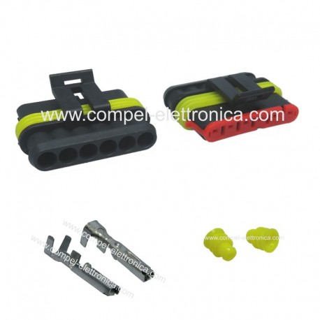 CONNETTORE SUPERSEAL 1.5 - 6 PIN FEMMINA IP67