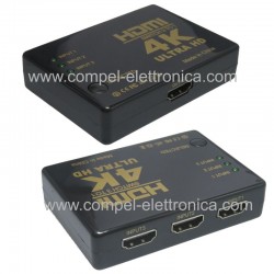COMMUTATORE VIDEO SWITCH HDMI 3in-1out 4K ULTRA DH