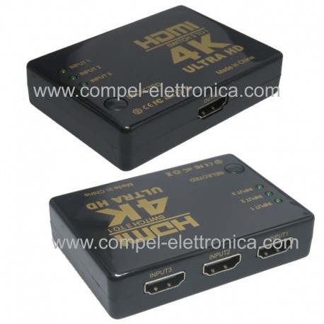 COMMUTATORE VIDEO SWITCH HDMI 3in-1out 4K ULTRA DH