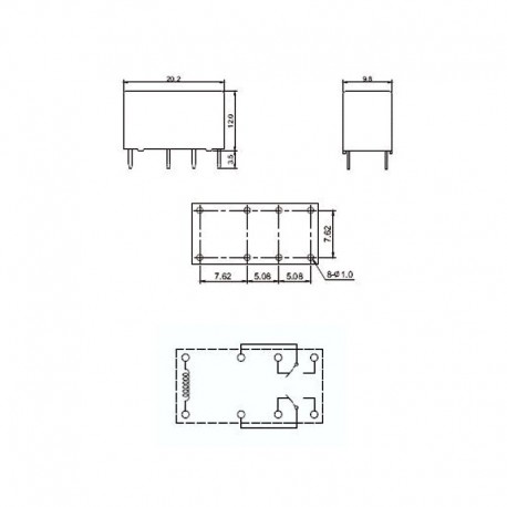 RELÈ S13-12V - 12VDC 1A 2 SCAMBI PCB miniatura