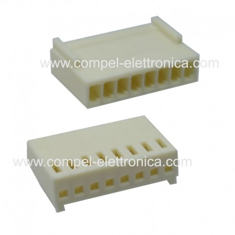 CONNETTORE FEMMINA FILA SINGOLA 8 POLI PASSO 2,54MM (PIN NON INCLUSI)