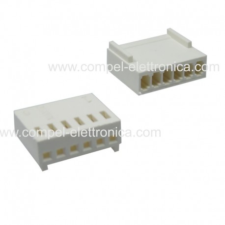 CONNETTORE FEMMINA FILA SINGOLA 6 POLI PASSO 2,54MM (PIN NON INCLUSI)