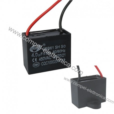 CONDENSATORI 4UF 450Vac IN BOX PER AVVIAMENTO MOTORI 2 FILI