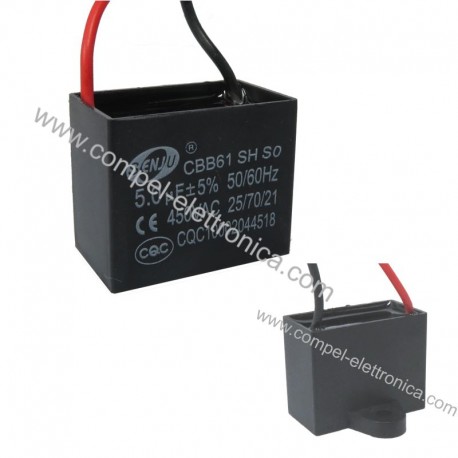 CONDENSATORI 5UF 450Vac IN BOX PER AVVIAMENTO MOTORI 2 FILI