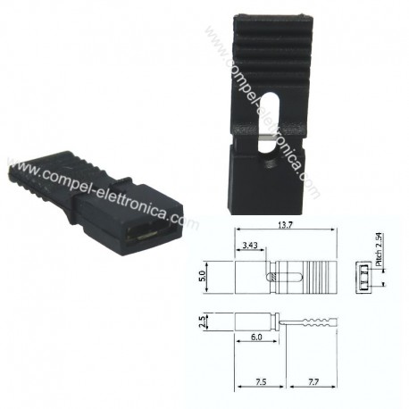 PONTICELLO DI CORTO CIRCUITO PASSO 2,54 CHIUSO APRIBILE MANUALMENTE