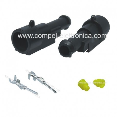 CONNETTORE SUPERSEAL 1.5 - 1 POLO MASCHIO IP67 PIN E GOMMINO INCLUSI