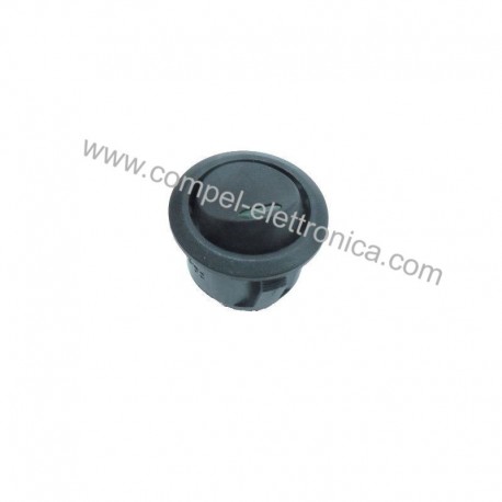 PULSANTE BILANCIERE 20A 12Vdc OFF-(ON) TONDO CON LED SPIA VERDE NERO