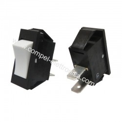 INTERRUTTORE UNIPOLARE 16A 250Vac A BASCULA OFF-(ON) TASTO BIANCO