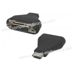 ADATTATORE HDMI MASCHIO A DVI-D FEMMINA SINGLE LINK 24/1 PIN