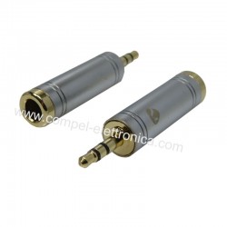ADATTATORE SPINA 3,5 STEREO A PRESA 6,3 STEREO PLACCATO ORO 24 k