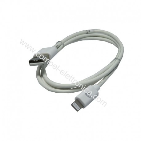 CAVO DA SPINA USB-A / APPLE LIGHTNING 8p PLACCATO NICKEL 480 Mbps 1MT
