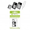 ADATTATORE SCHEDA SIM KIT 4IN1 nano-SIM, Micro-SIM e SIM Nero
