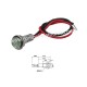 SEGNALATORE 12Vdc LED VERDE D.6 MM PIATTO A PANNELLO IP40