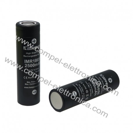 BATTERIA LI-ION 18650 RICARICABILE 3,7V 2500mAh